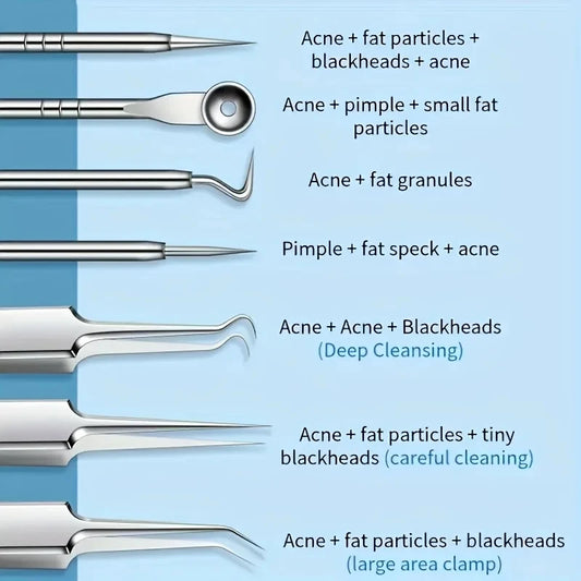 Clinical-Grade Blemish & Blackhead Extraction Tools (Stainless Steel)