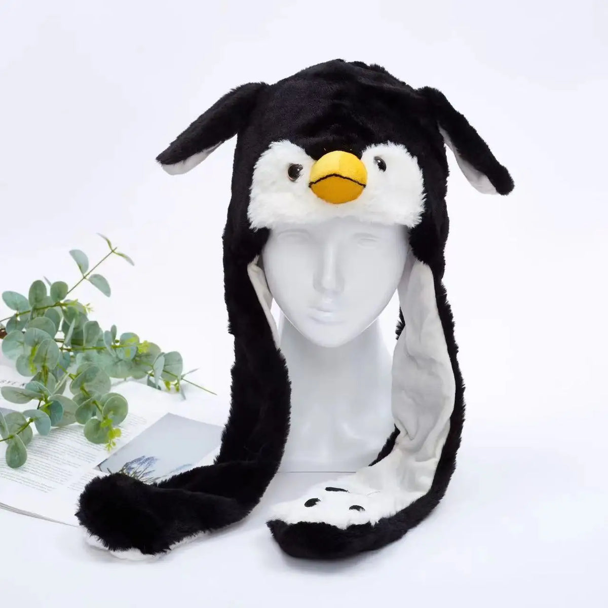 Funny Moving Ears Plush Hat – Airbag Flapping Animal Ear Beanie, Cute Santa, Reindeer & Halloween Cosplay Costume Hat for Kids & Adults