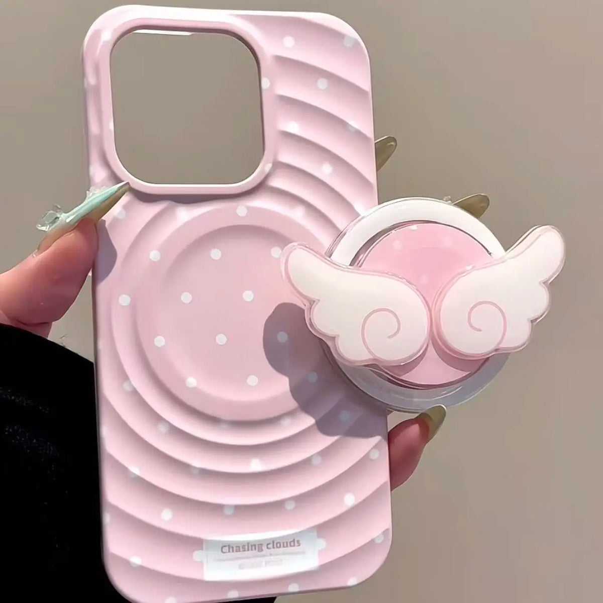 Wing Cartoon For Magsafe Phone Magnetic Griptok Stand For iPhone Funny Foldable Wireless Charging Case Holder