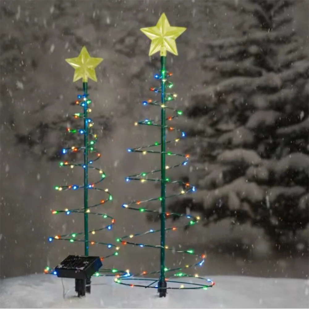Solar Christmas Tree Lights - Outdoor Garden Star Lights