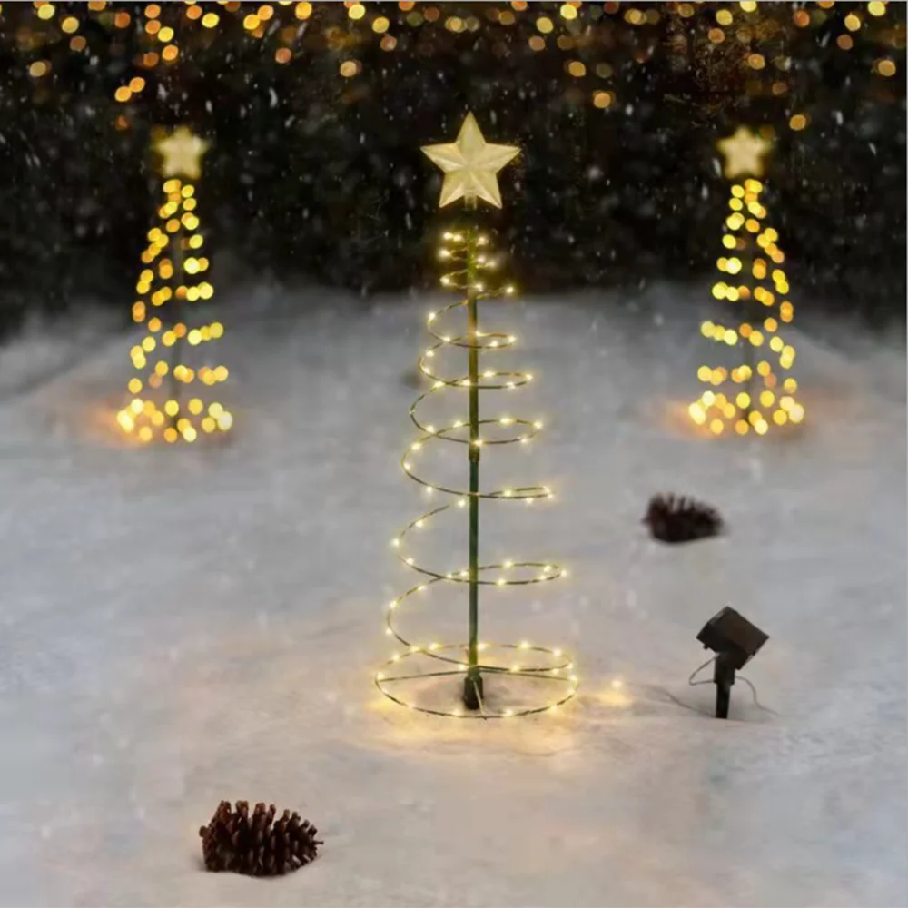 Solar Christmas Tree Lights - Outdoor Garden Star Lights