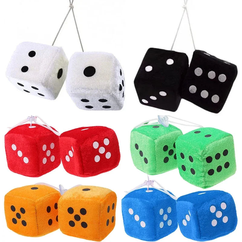 Fuzzy Dice For Car - Rear View Mirror Hanging Decoration