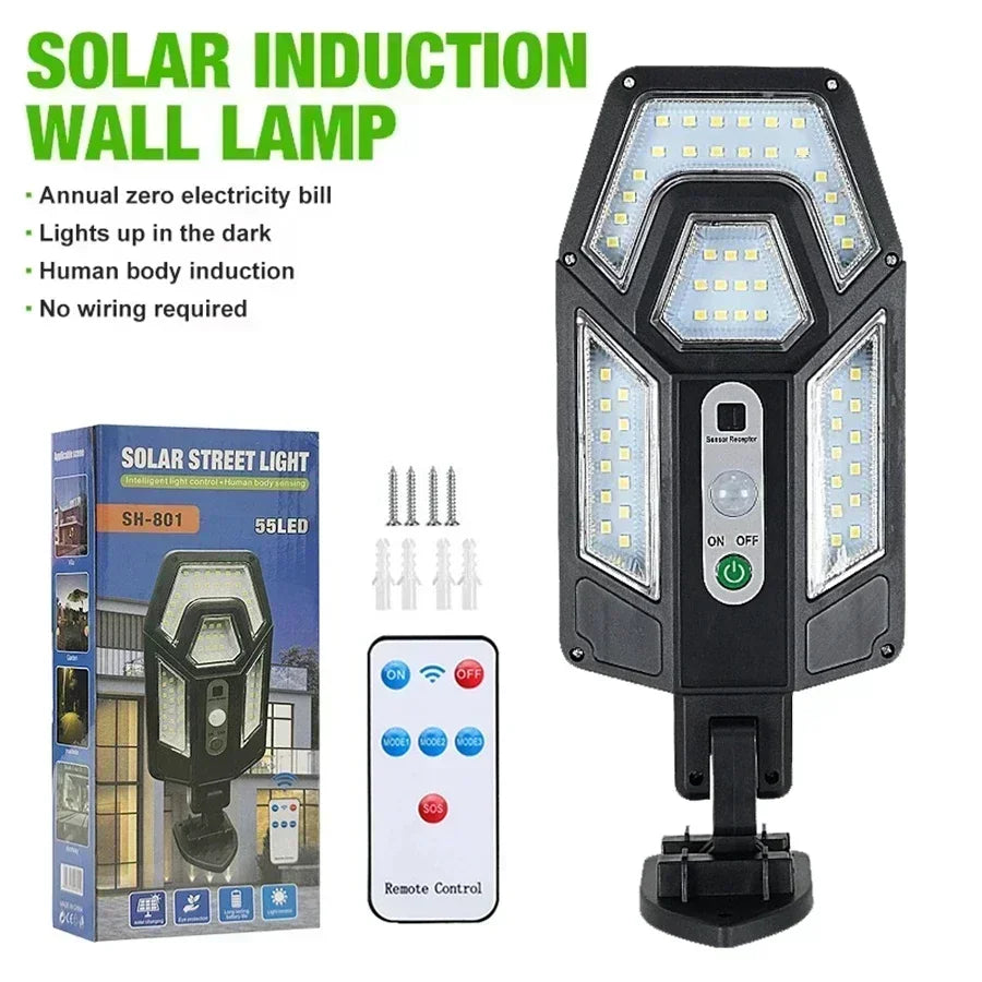 Outdoor Solar Wall Light - Motion Sensor Garden Lamp