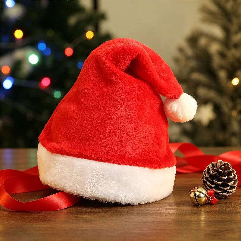 Christmas Santa Hat - Plush Knitted Adult Holiday Party Costume