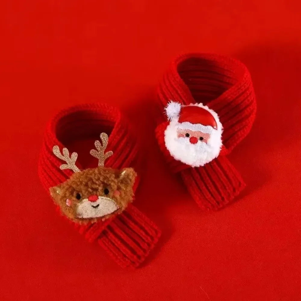 Pet Christmas Costume - Santa Hat & Knitted Scarf Set