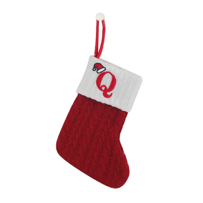 Christmas Stockings - Alphabet Knitting Socks Tree Ornaments Gift