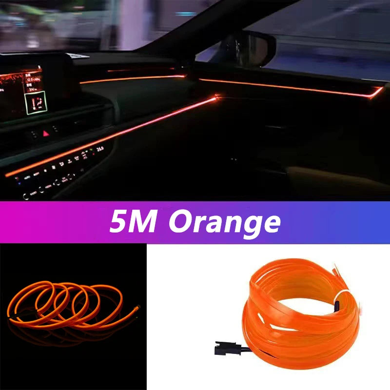 Car Interior LED Strip Light - 5M Neon EL Wire Ambient Lamp