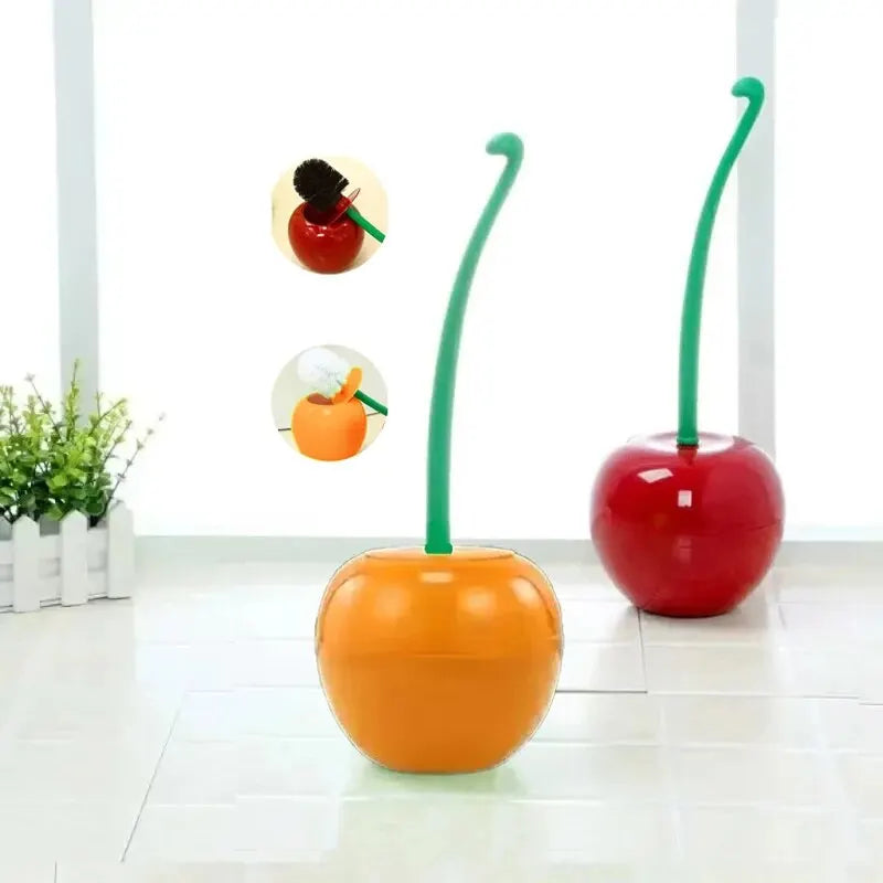 Cherry Toilet Brush - Creative Red Lavatory Holder Set