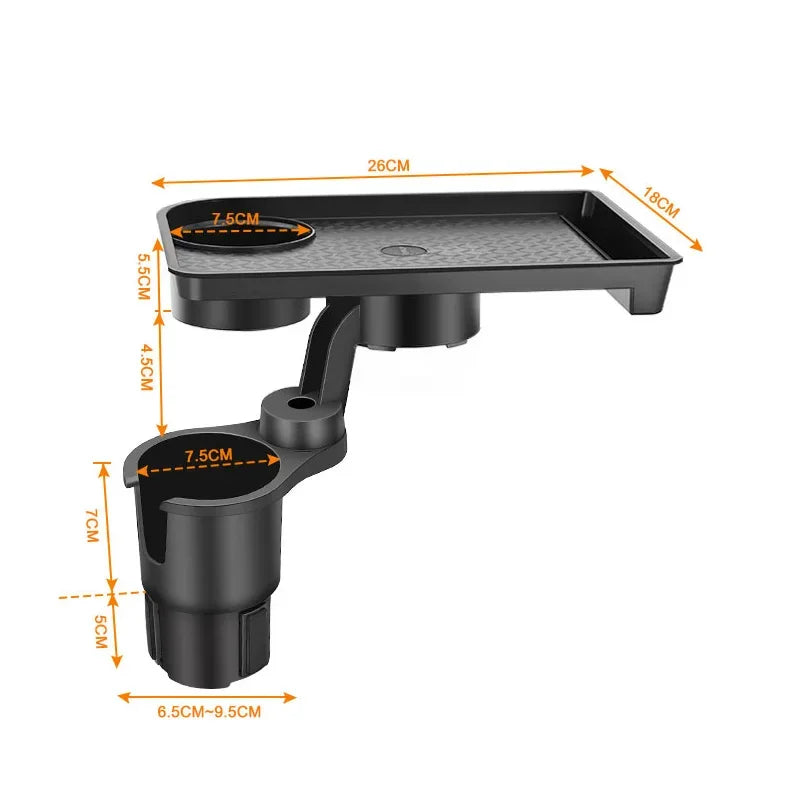 Car Cup Holder Expander - Multi-Function Tray & Food Table