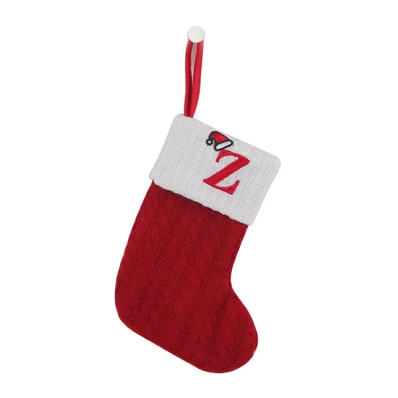 Christmas Stockings - Alphabet Knitting Socks Tree Ornaments Gift