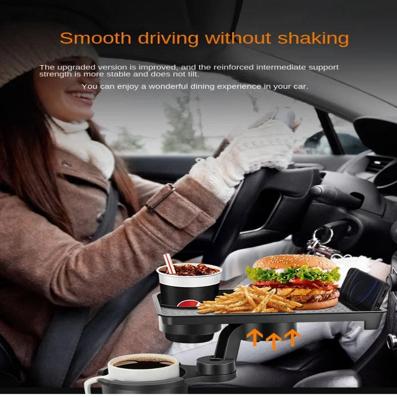 Car Cup Holder Expander - Multi-Function Tray & Food Table