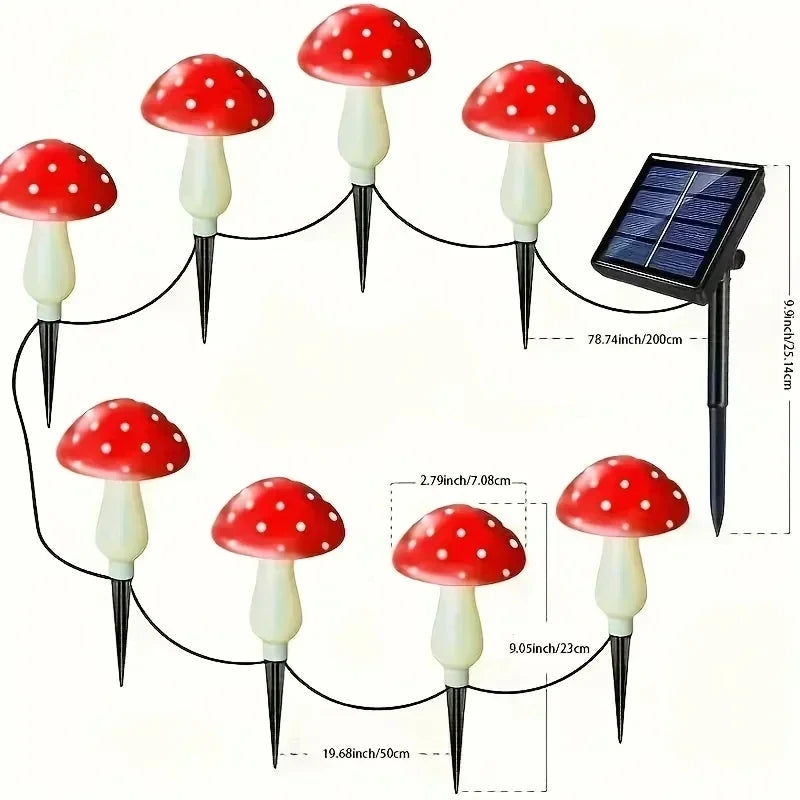 Solar Mushroom Fairy Light - Outdoor Waterproof Garden Lamp
