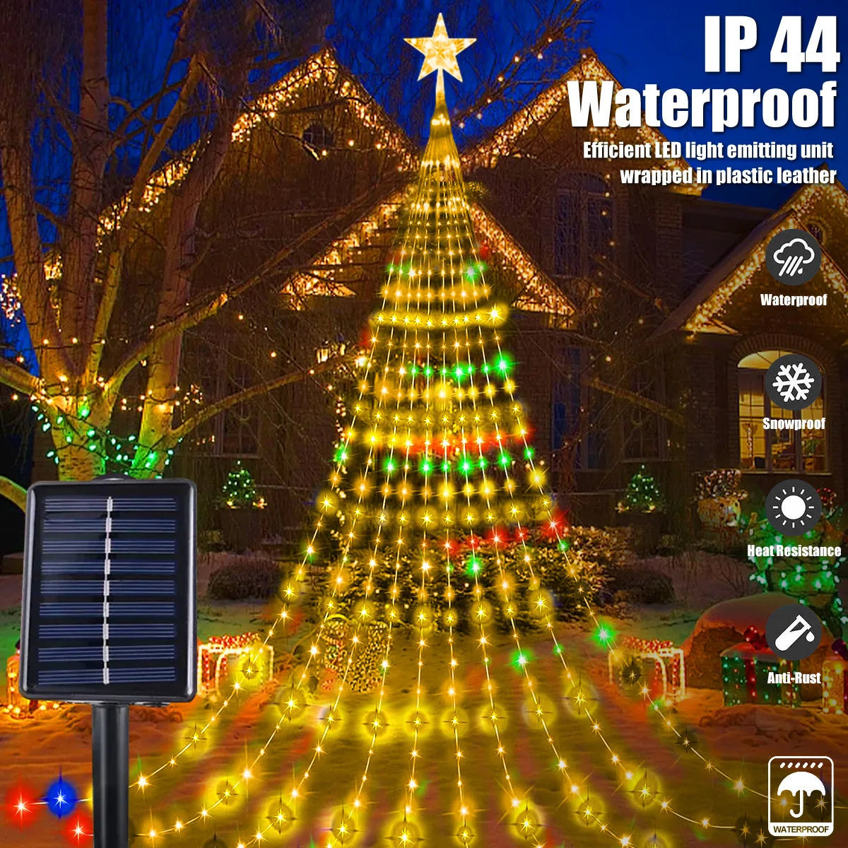 Solar String Lights - Outdoor Waterproof Star Fairy Lights