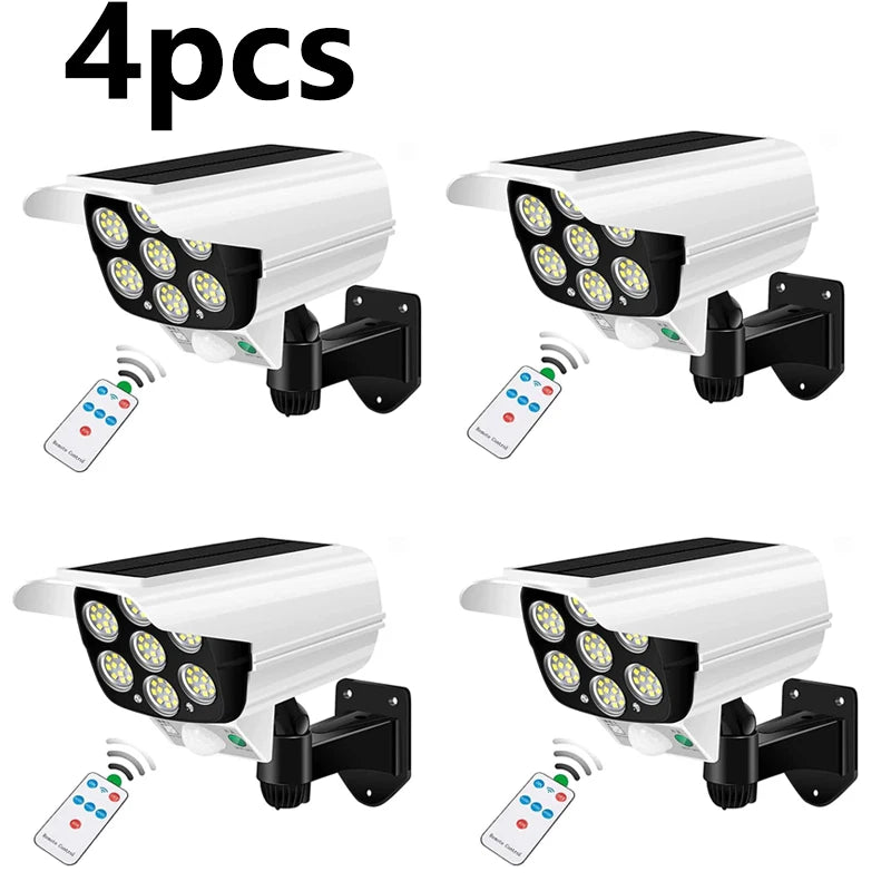 Outdoor Motion Sensor Solar Lights 2000 Lumens 77LED Solar Motion Sensor LED Light Outdoor Camera Wireless Security Floodlights