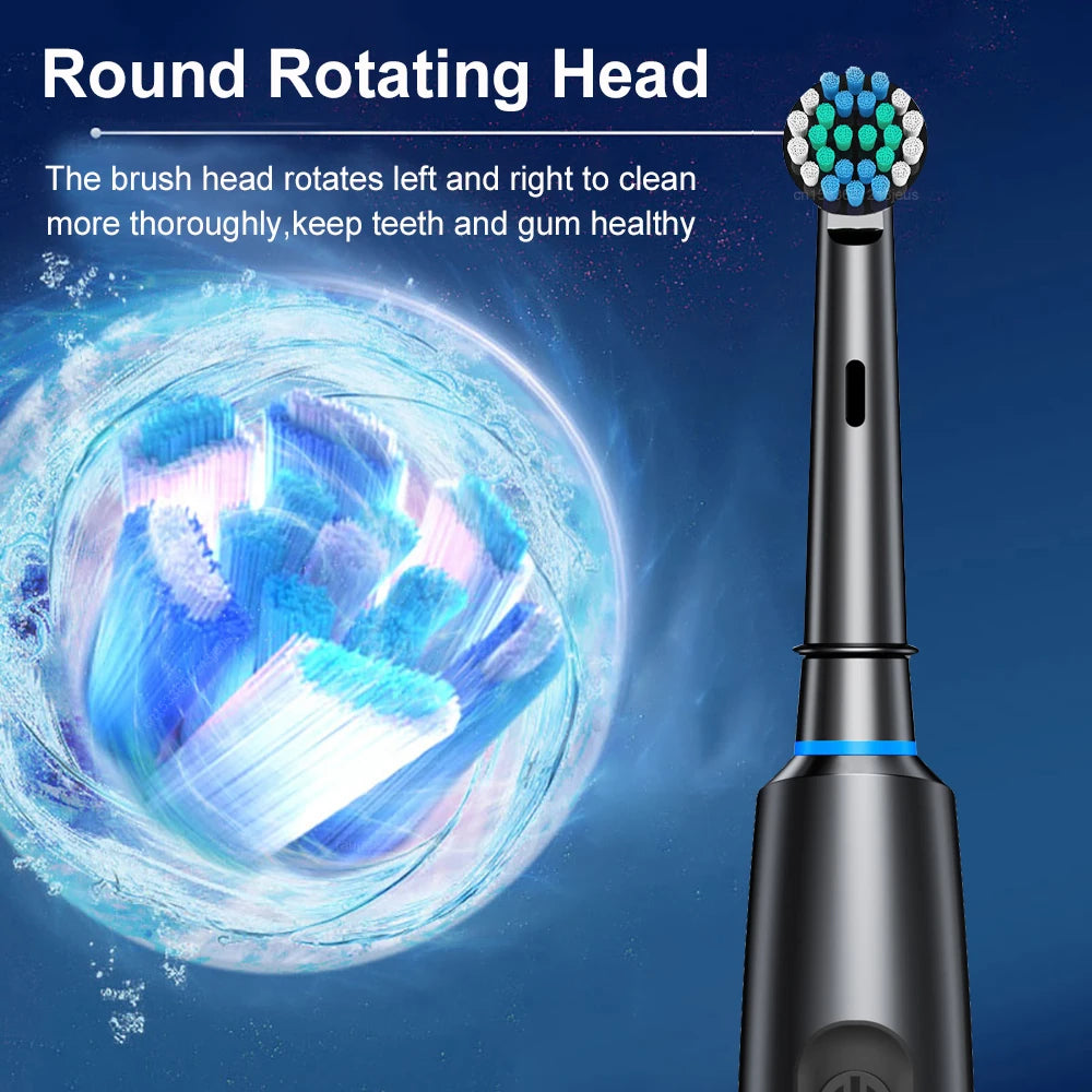 Electric Toothbrush - Rotary Rechargeable Adult Toothbrush Set