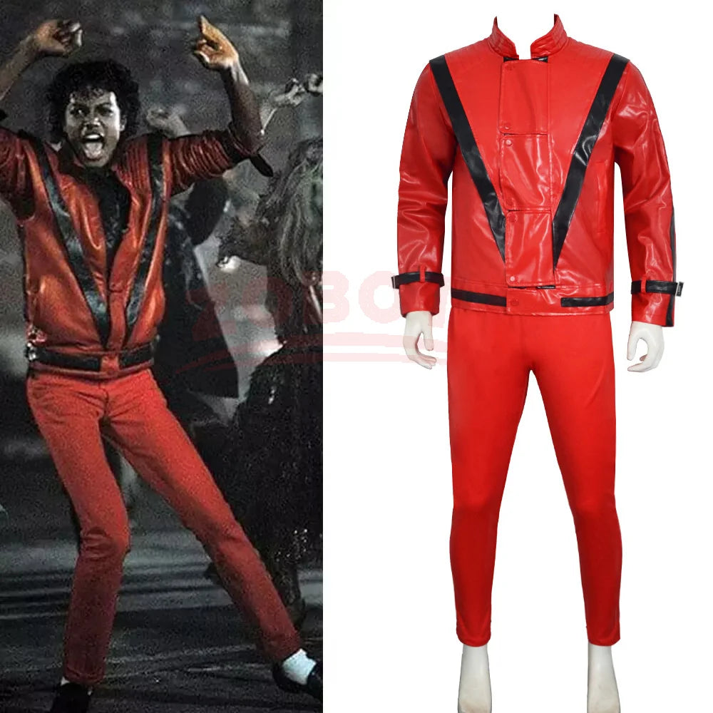 Michael Jackson Costume - Red Faux Leather Stage Outfit