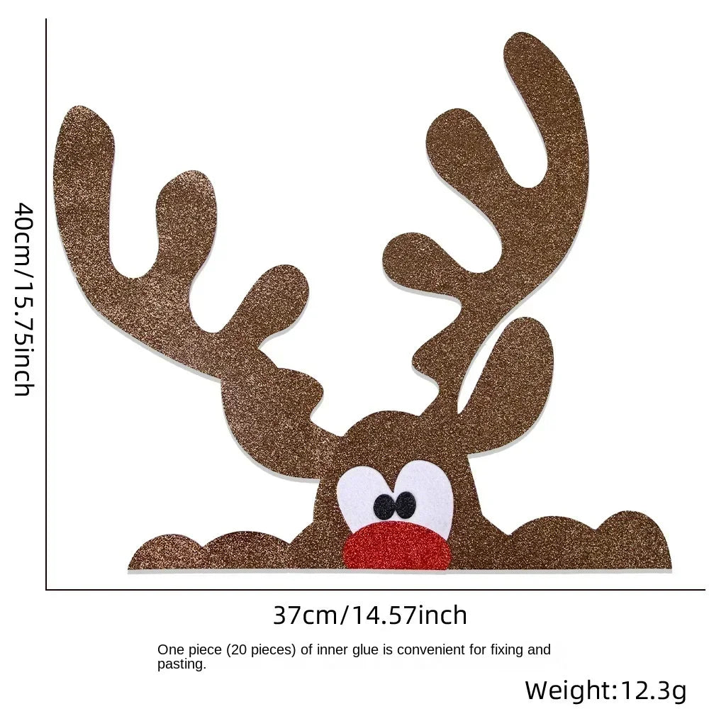Christmas Wall Stickers - Felt Santa Snowman Door Decor