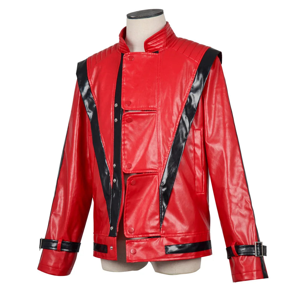 Michael Jackson Costume - Red Faux Leather Stage Outfit