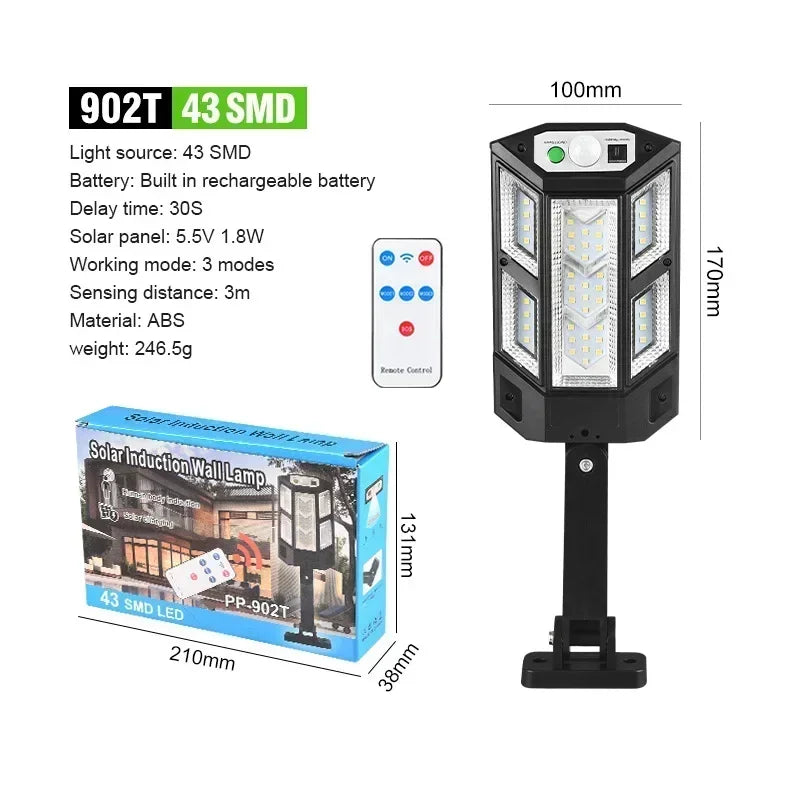 Outdoor Solar Wall Light - Motion Sensor Garden Lamp