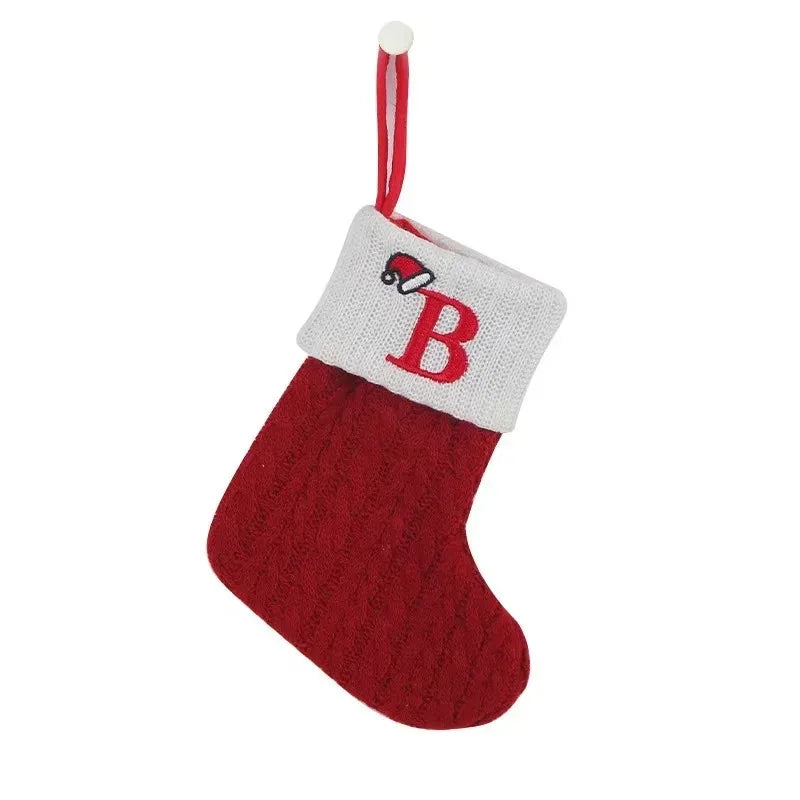 Christmas Stockings - Alphabet Knitting Socks Tree Ornaments Gift