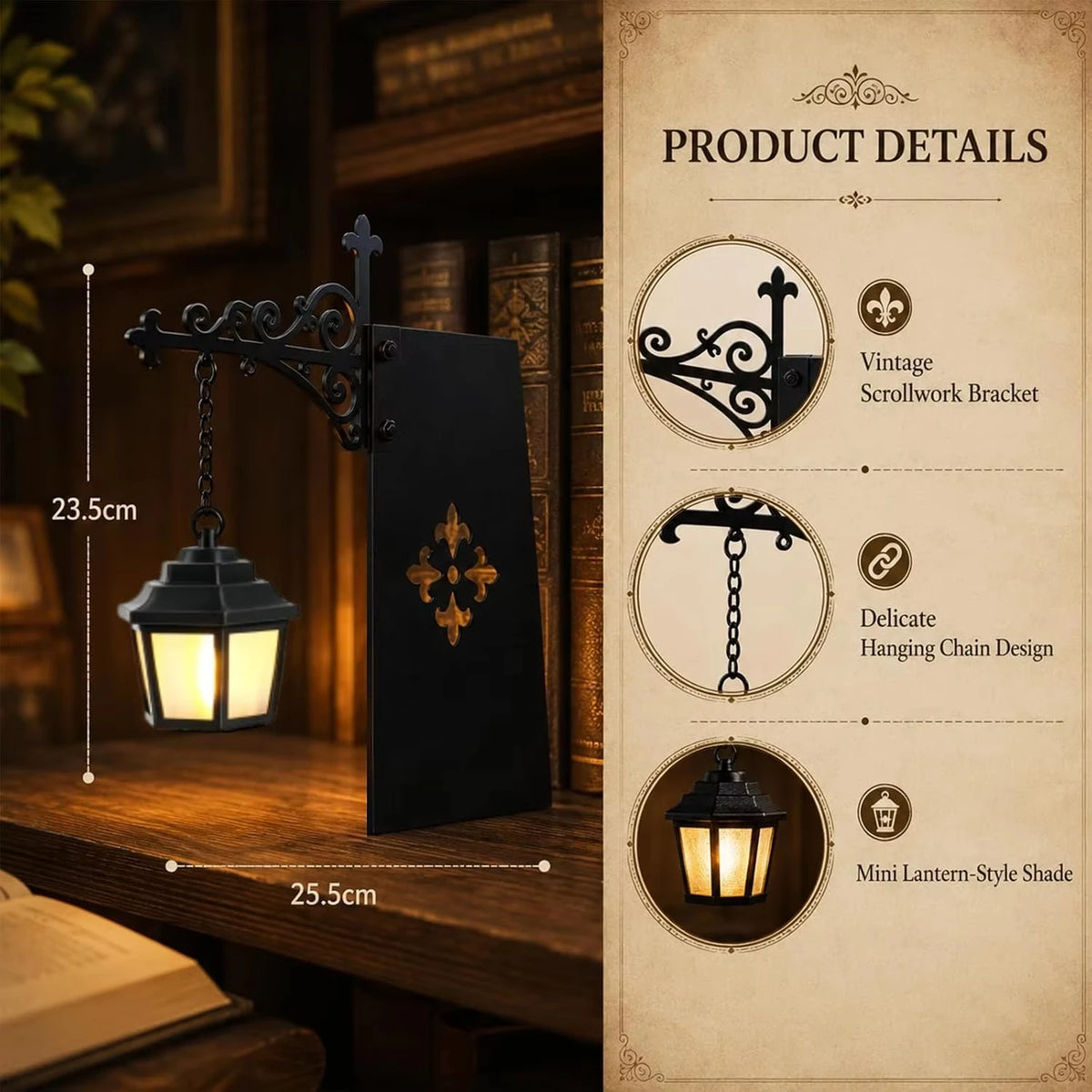 Bookshelf Insert Lamp - Miniature Library LED Night Light