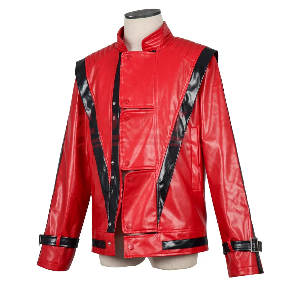 Michael Jackson Red Leather Jacket - Thriller Cosplay Outwear