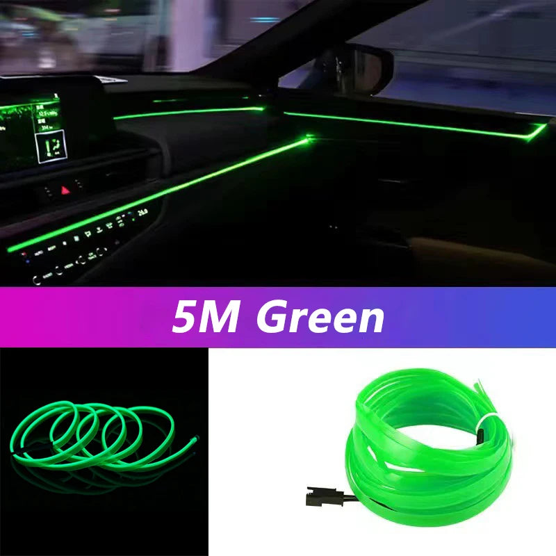 Car Interior LED Strip Light - 5M Neon EL Wire Ambient Lamp