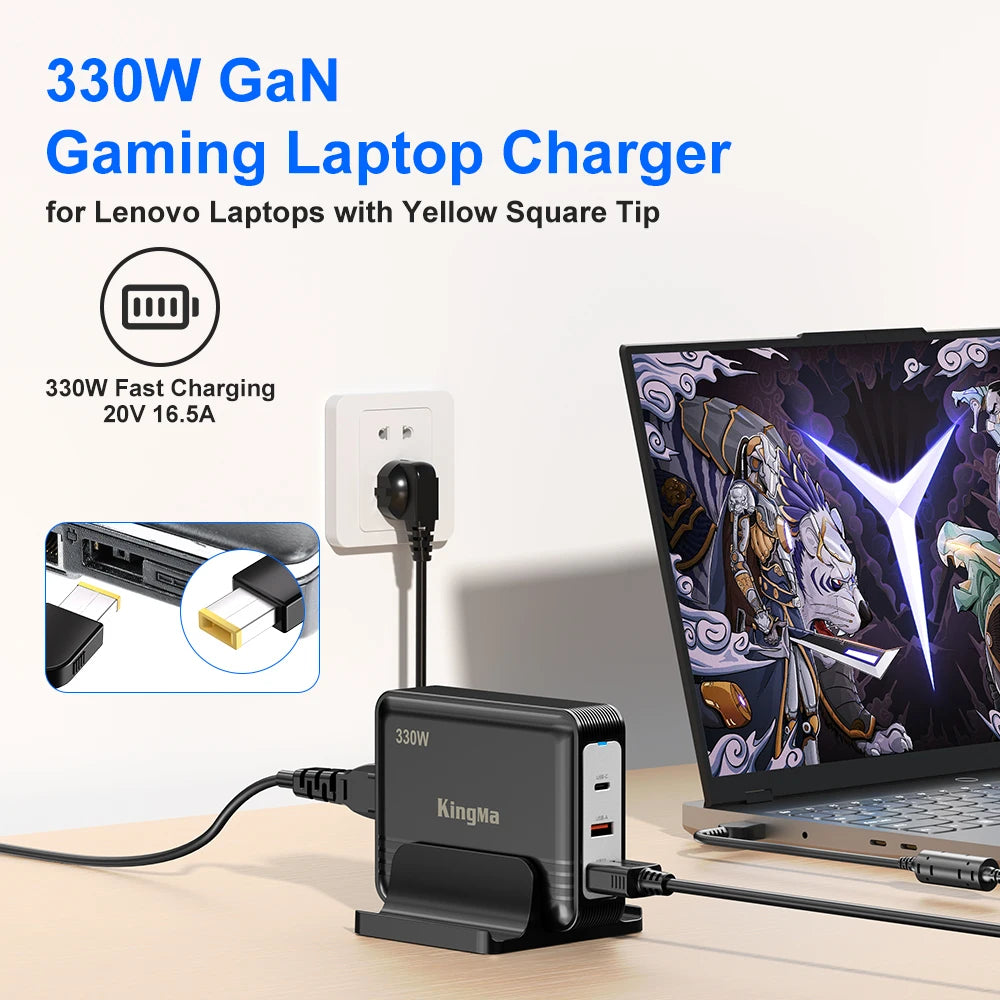 330W GaN Laptop Power Adapter - Lenovo Legion & ThinkPad Replacement