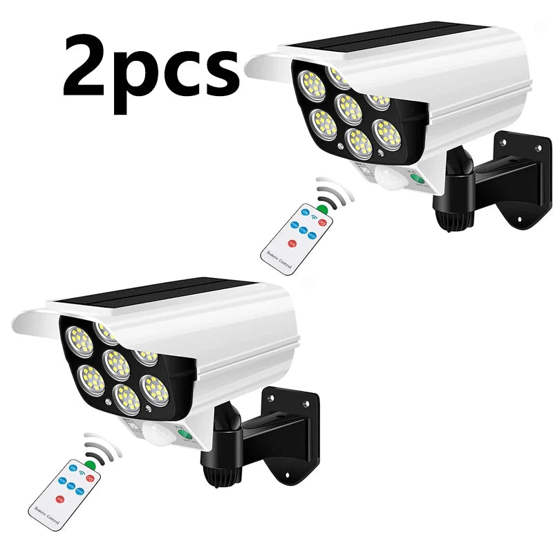 Outdoor Motion Sensor Solar Lights 2000 Lumens 77LED Solar Motion Sensor LED Light Outdoor Camera Wireless Security Floodlights