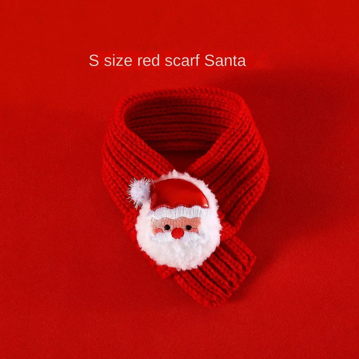 Pet Christmas Costume - Santa Hat & Knitted Scarf Set