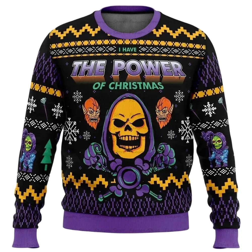 He-man Ugly Christmas Sweater - Retro Skeletor Holiday Pullover