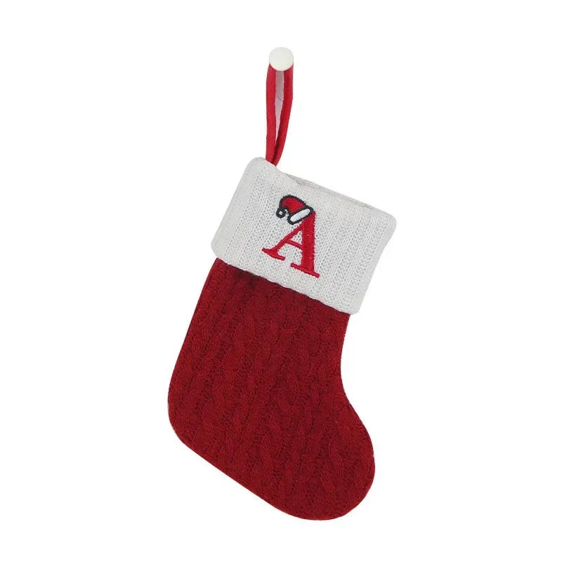 Christmas Stockings - Alphabet Knitting Socks Tree Ornaments Gift
