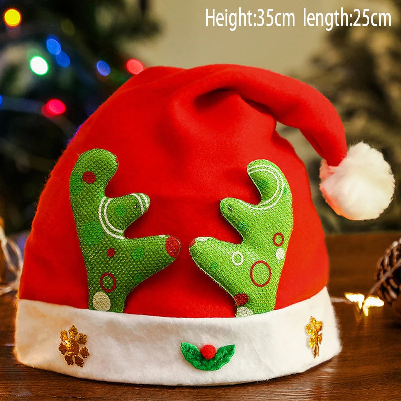 Christmas Santa Hat - Plush Knitted Adult Holiday Party Costume