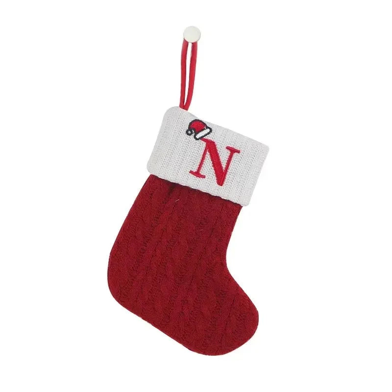 Christmas Stockings - Alphabet Knitting Socks Tree Ornaments Gift