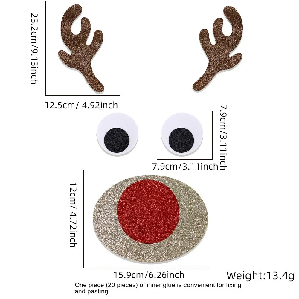 Christmas Wall Stickers - Felt Santa Snowman Door Decor