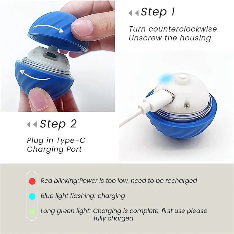 Interactive Dog Toy Ball - USB Automatic Moving Bouncing Toy