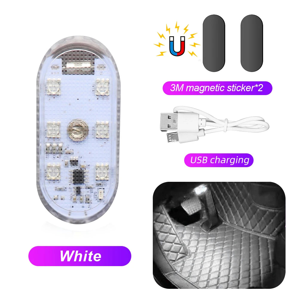Wireless Car LED Touch Light - USB Charging Roof Reading Lamp