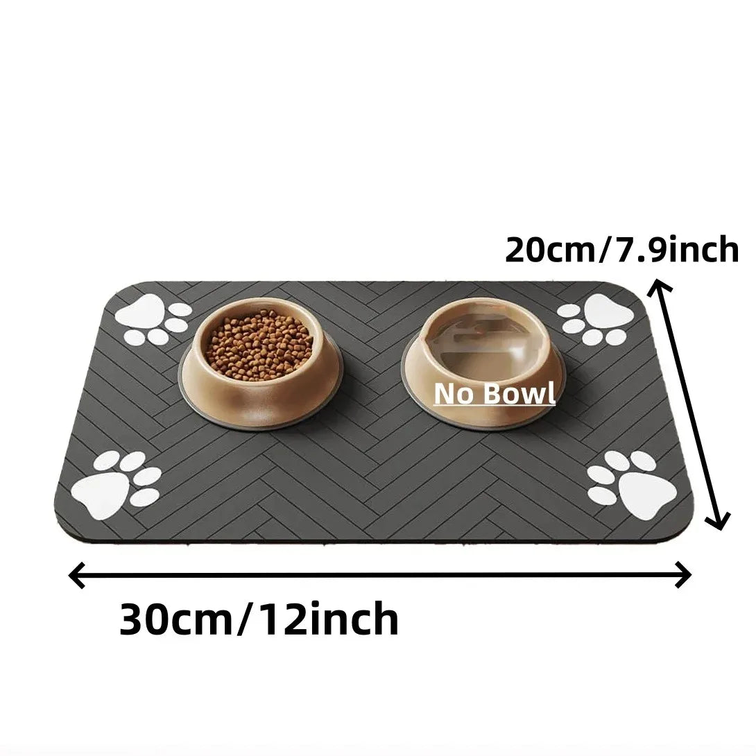 Pet Feeding Mat-Absorbent Pet Placemat Rubber Backing Quick Dry Water Mat for Dog Cat for Food and Water Bowl with Waterproof