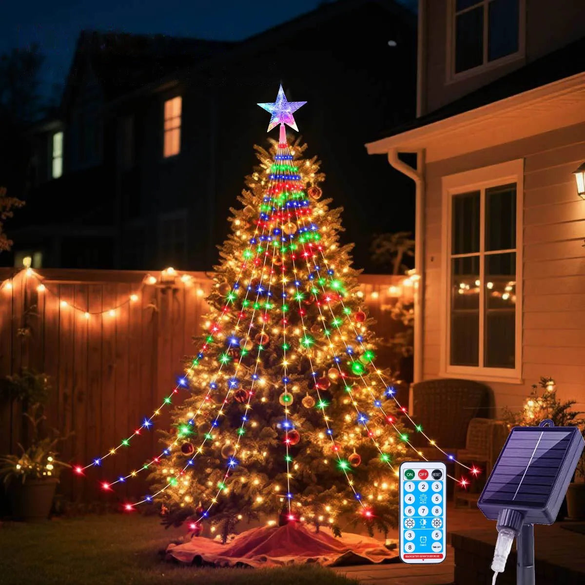 Solar String Lights - Outdoor Waterproof Star Fairy Lights