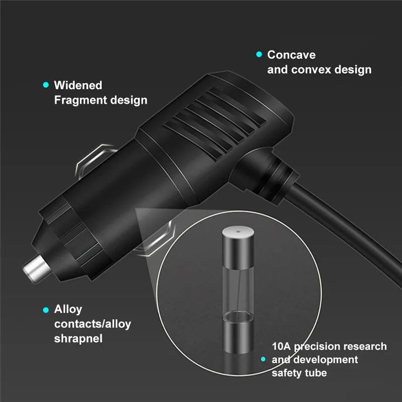 Cigarette Lighter Splitter - 120W 3-in-1 Fast Charger Adapter