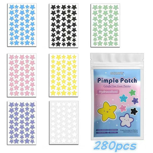 CHROMA-STAR HYDRO-SHIELD | 7-Color Star Hydrocolloid Blemish Patches (280 / 1120 / 1680 Pack)