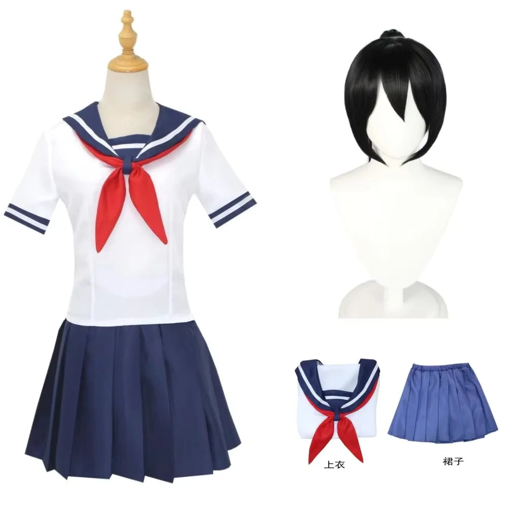 Ayano Aishi Cosplay Ayano Aishi Jk Costume Synthetic Wig Anime Role Playing CostumesCostumes