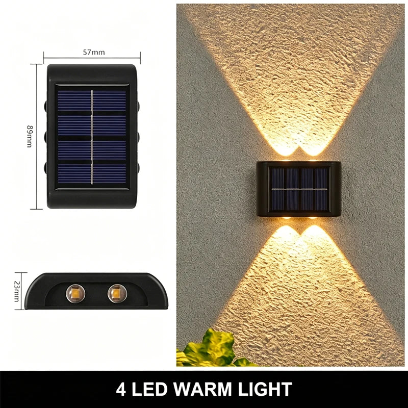 Powerful LED Solar Outdoor Led Courtyard Wall Lamp Rechargeable Human Body Induction Garden Terrace Garage Door Street Lighting