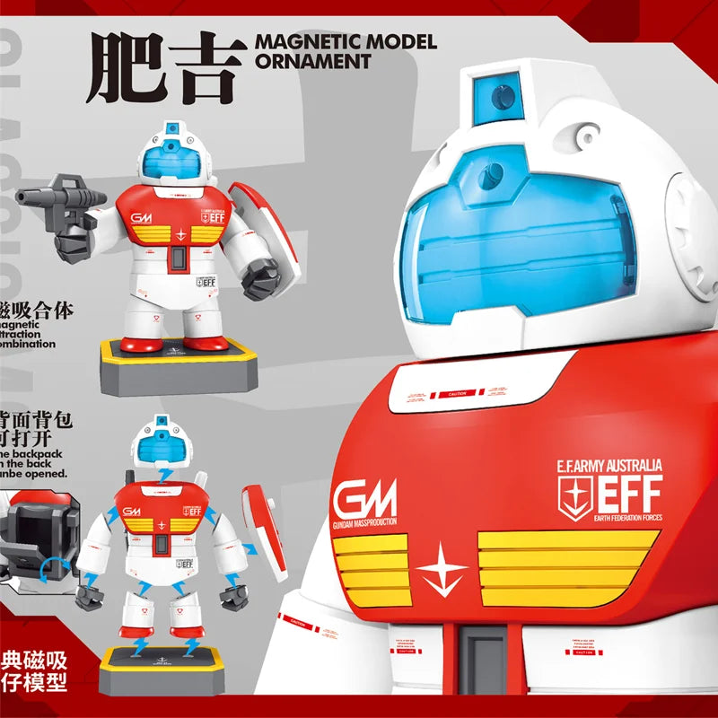 Original Chubby Model FJ-1 Chubby GM Magnetic Assembly Model Kit Chubby Zaku Middle-Aged GM Action Figure Toy Gift for Kids