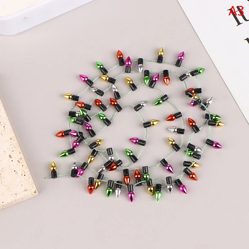 1M 1:12 Dollhouse Miniature Decorative String Lights DIY Fake String Lights Christmas Decoration Accessories No Power Supply