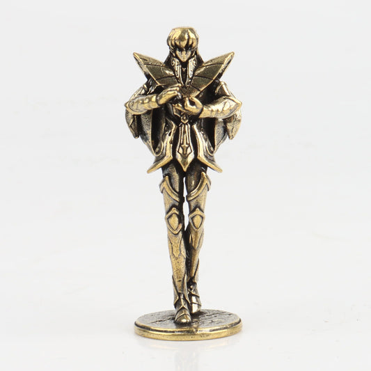 Saint Seiya Brass Gold Saint Mini Figures Vintage Metal Knights The Zodiac Statue Twelve Gold Saints Collectible Model Toy Gifts