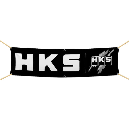 Professional H-HKS Car Motorcycle Team Company Logo Flag 45x180cm 60x240cm Polyester Printed Decoration Banner Tapestry