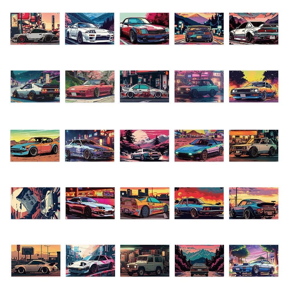 Retro JDM Racing Sticker Pack