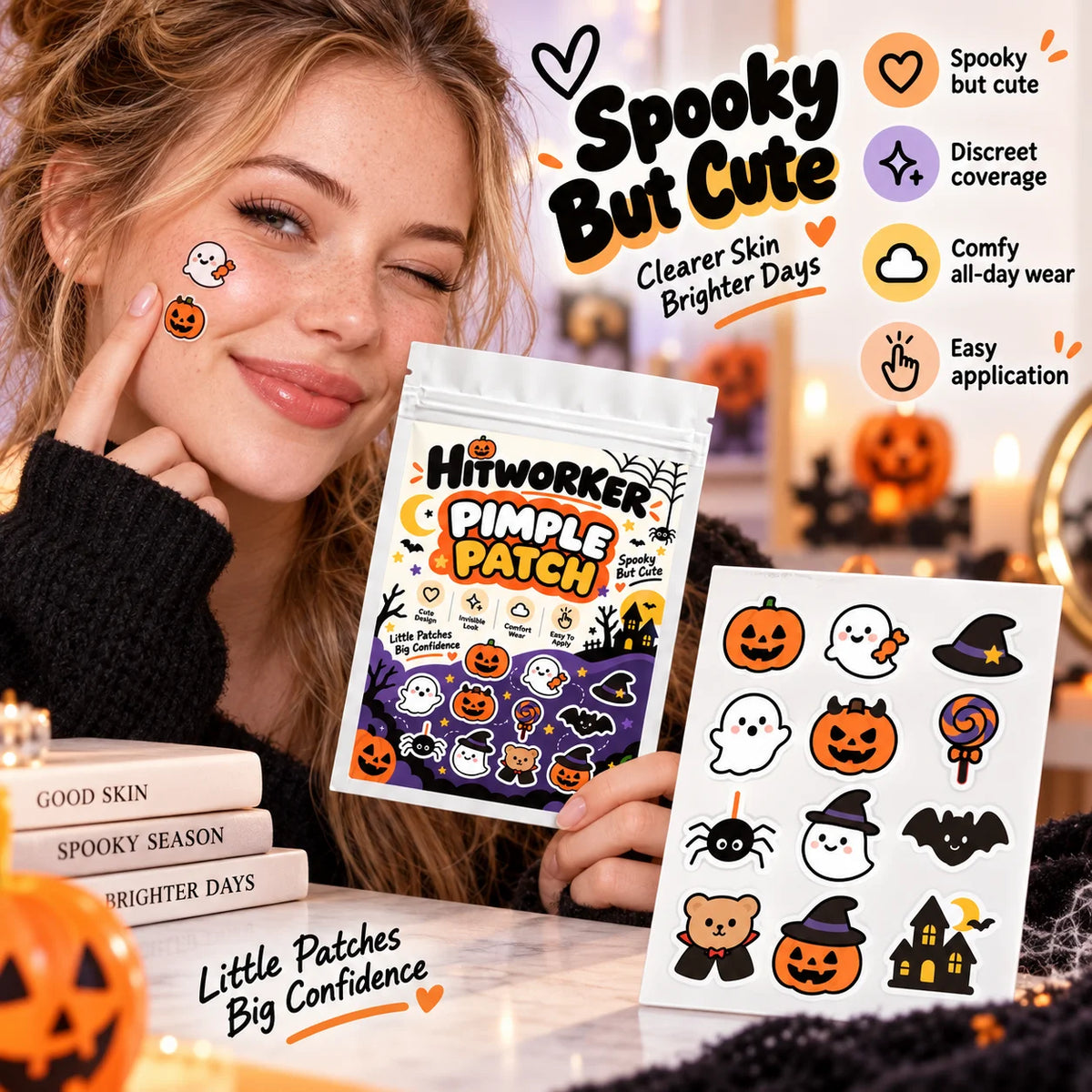 SPOOKY OCCULT HYDRO-MATRIX | Halloween Theme Hydrocolloid Blemish Patches (48 / 120 Pack)