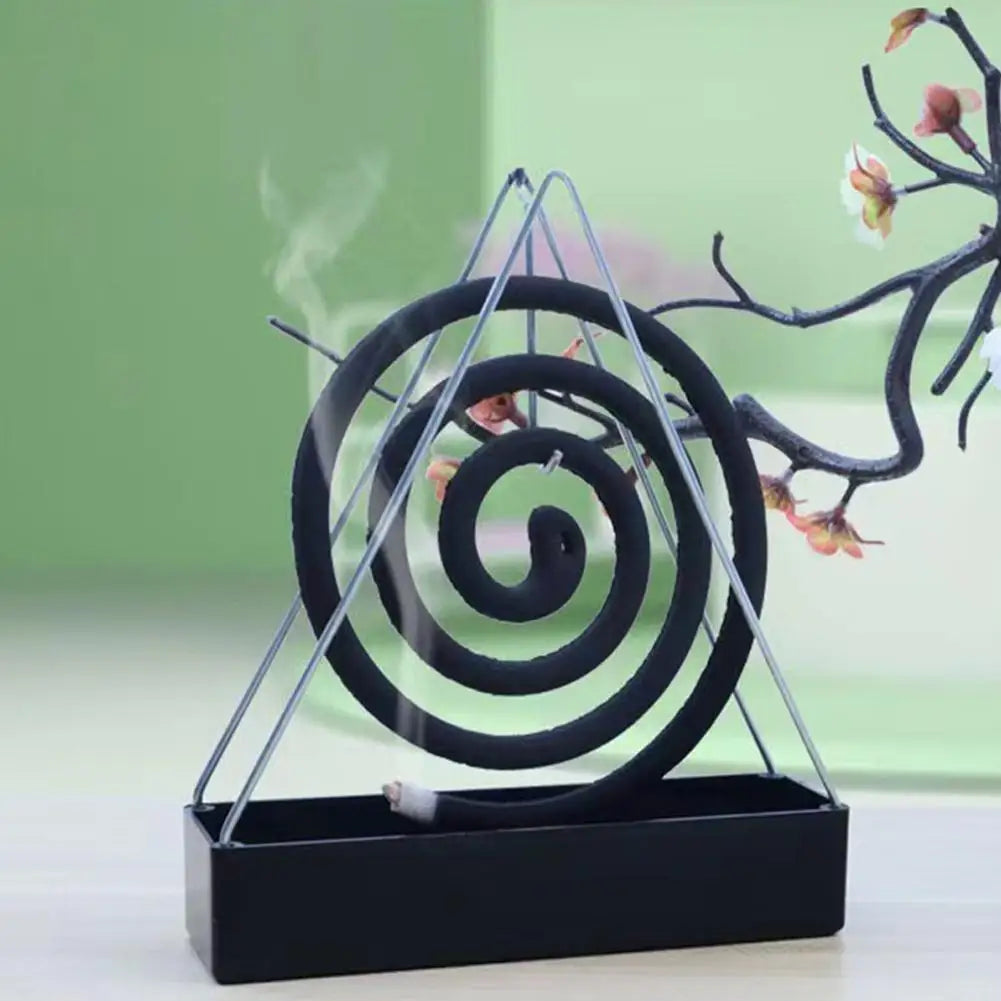 Iron Mosquito Coil Holder With Tray Incense Holders Coil Incense Burner Frame Repellent Incense Rack For Household Bedroom Patio